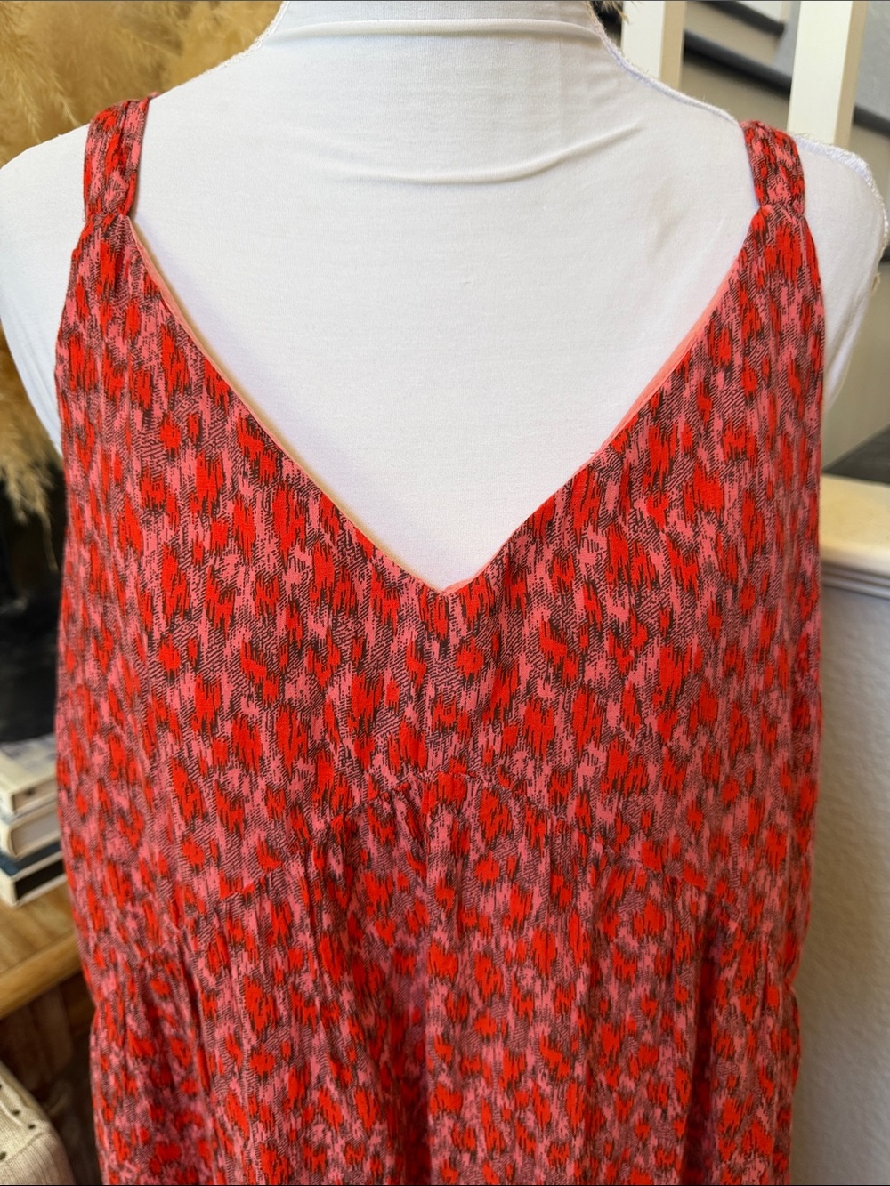 Joie Bondi Maxi Dress Tiered Sundress Flowy Lined Boho Sleeveless Size XL - Picture 4 of 8